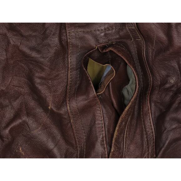 Vintage Schott Leather Coat Fleece Lined Biker XL - Picture 7 of 10